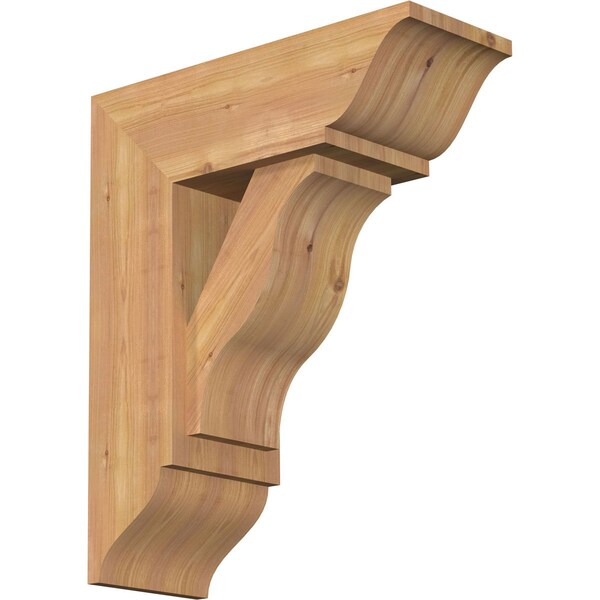 Ekena Millwork Funston Traditional Smooth Bracket w/ Offset Brace, Western Red Cedar, 7 1/2"W x 20"D x 24"H BKT0806X20X24FST01SWR - main